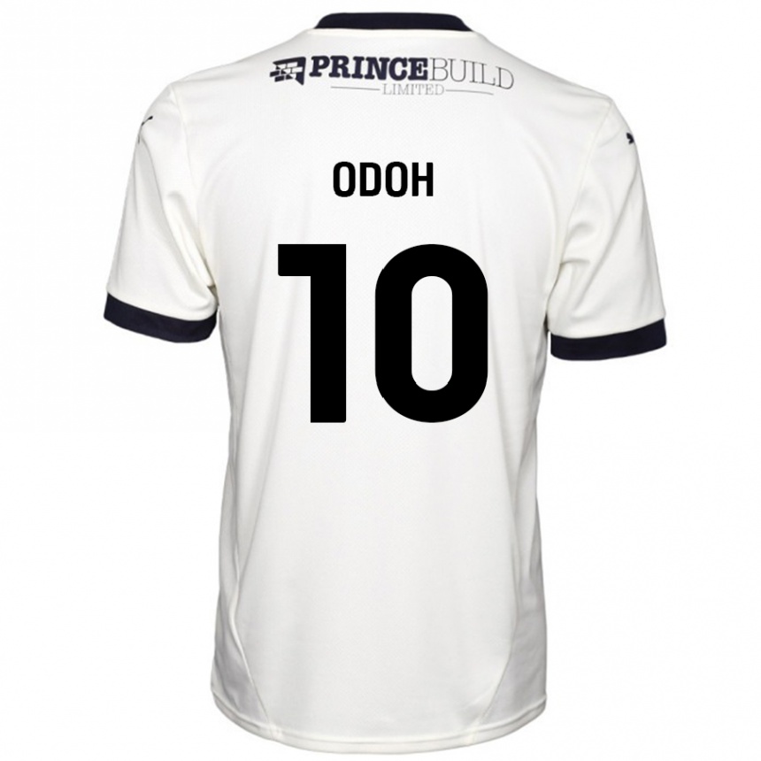 Niño Fútbol Camiseta Abraham Odoh #10 Blanquecino Negro 2ª Equipación 2024/25