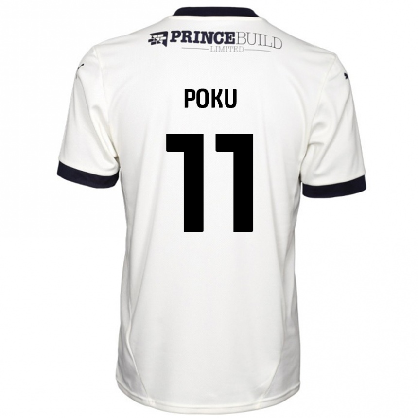 Niño Fútbol Camiseta Kwame Poku #11 Blanquecino Negro 2ª Equipación 2024/25