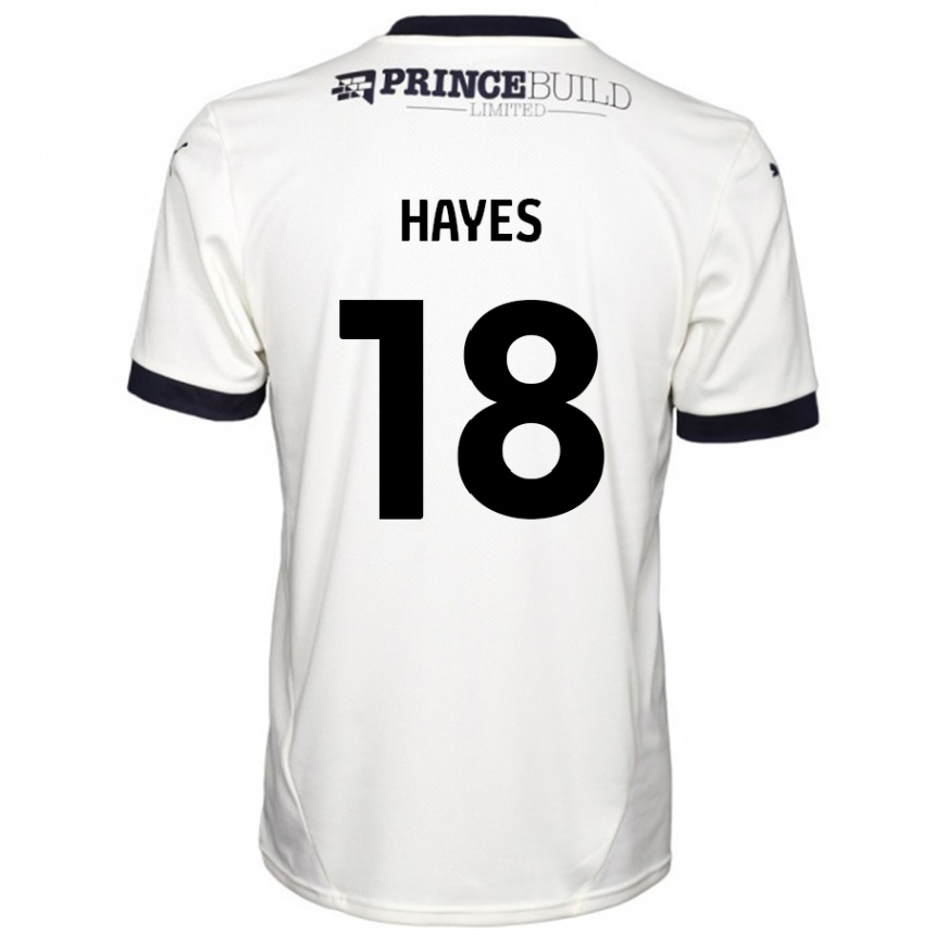 Niño Fútbol Camiseta Cian Hayes #18 Blanquecino Negro 2ª Equipación 2024/25