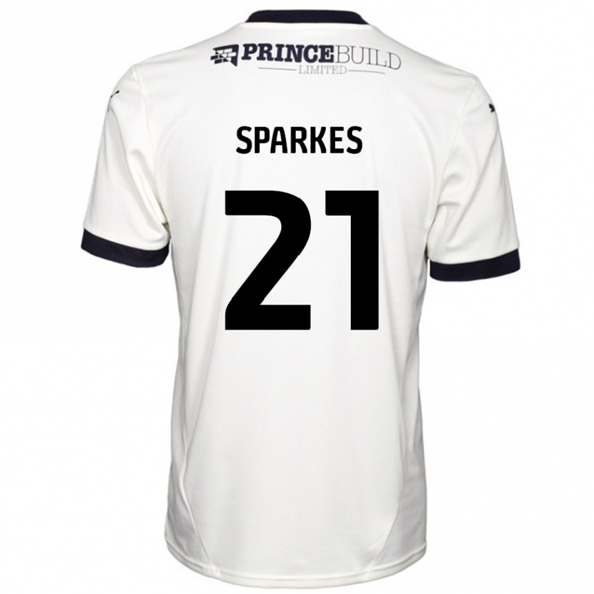 Niño Fútbol Camiseta Jack Sparkes #21 Blanquecino Negro 2ª Equipación 2024/25