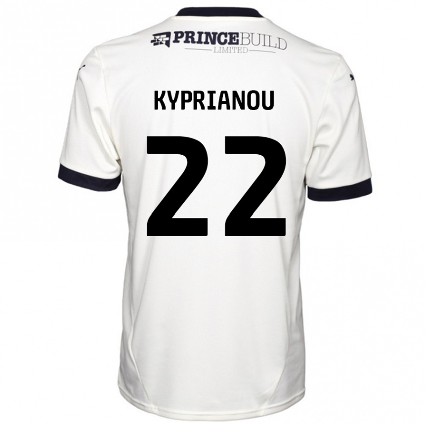 Niño Fútbol Camiseta Hector Kyprianou #22 Blanquecino Negro 2ª Equipación 2024/25