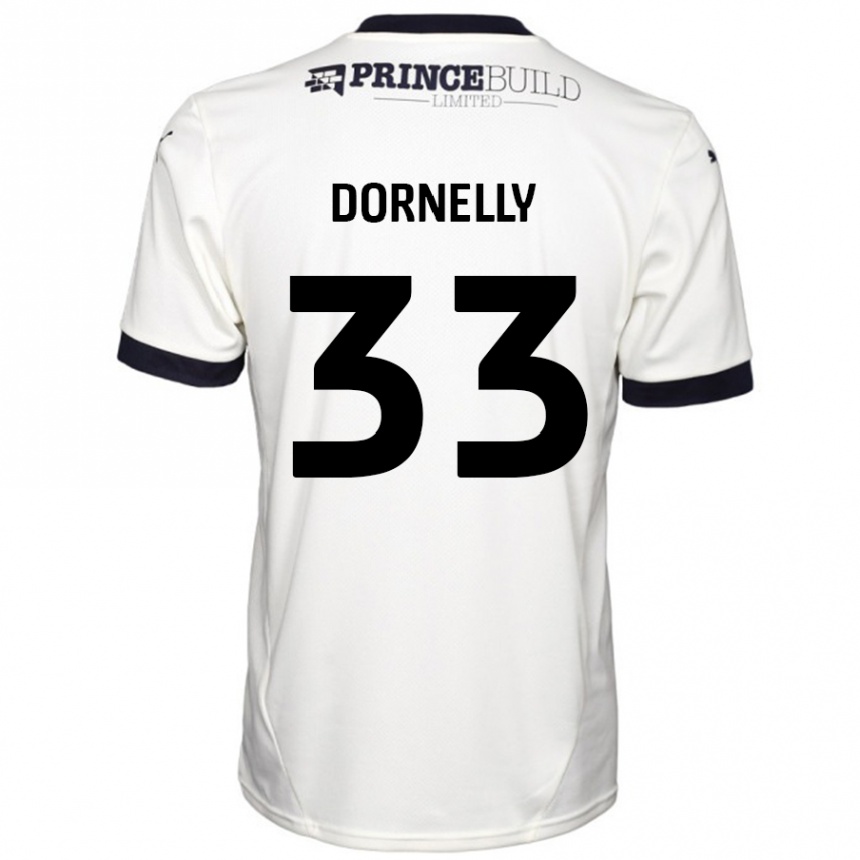 Niño Fútbol Camiseta James Dornelly #33 Blanquecino Negro 2ª Equipación 2024/25