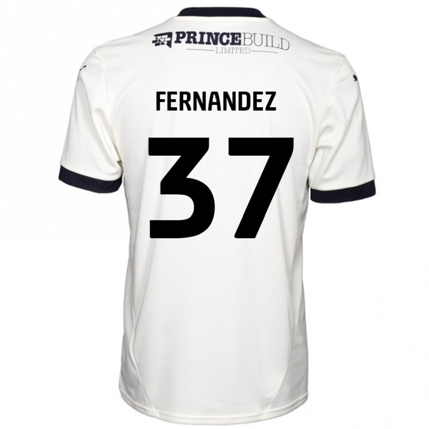 Niño Fútbol Camiseta Emmanuel Fernandez #37 Blanquecino Negro 2ª Equipación 2024/25