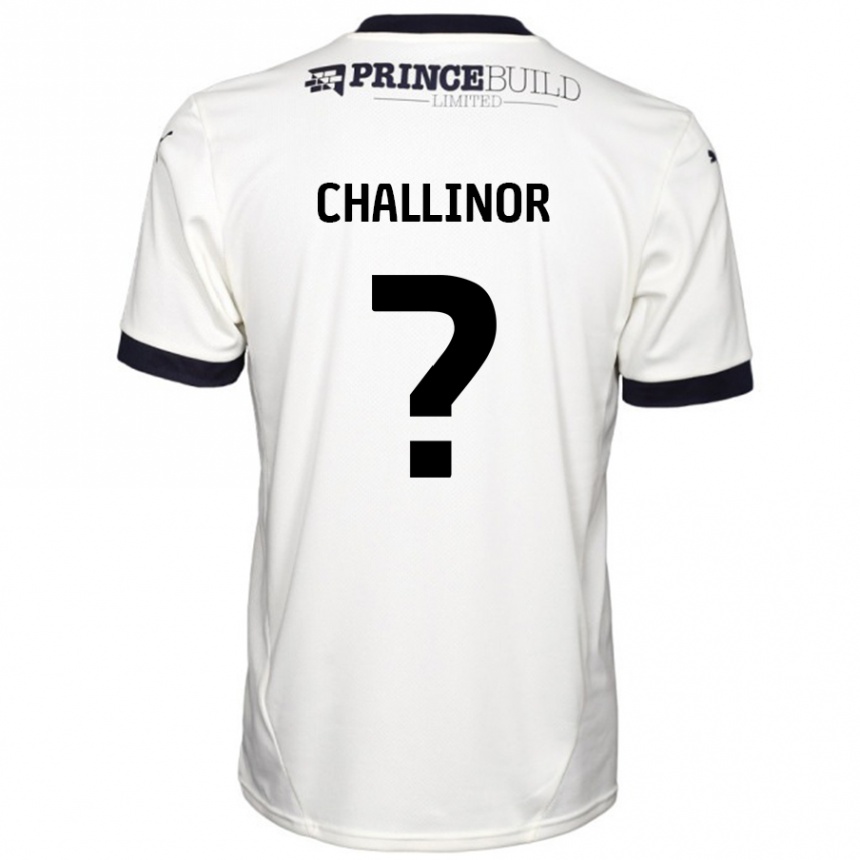 Niño Fútbol Camiseta Ben Challinor #0 Blanquecino Negro 2ª Equipación 2024/25