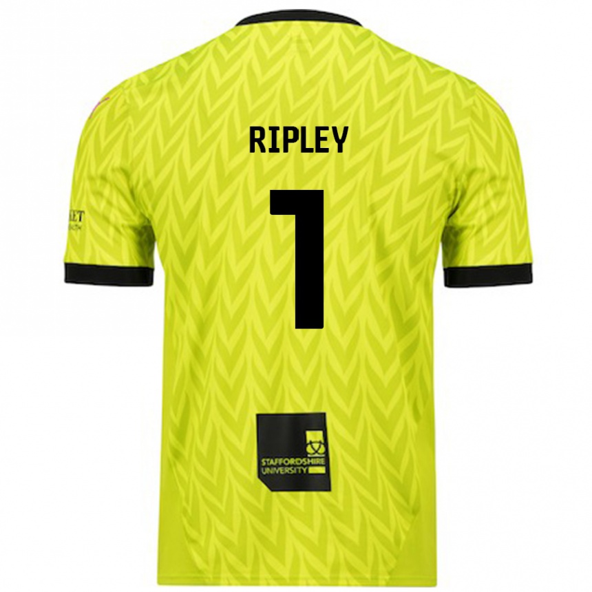 Niño Fútbol Camiseta Connor Ripley #1 Verde Fluorescente 2ª Equipación 2024/25