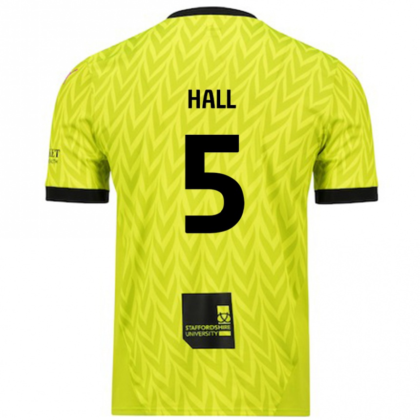 Niño Fútbol Camiseta Connor Hall #5 Verde Fluorescente 2ª Equipación 2024/25