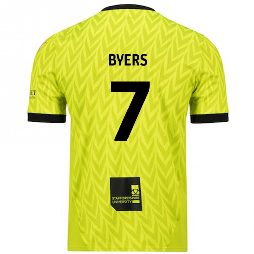 Niño Fútbol Camiseta George Byers #7 Verde Fluorescente 2ª Equipación 2024/25