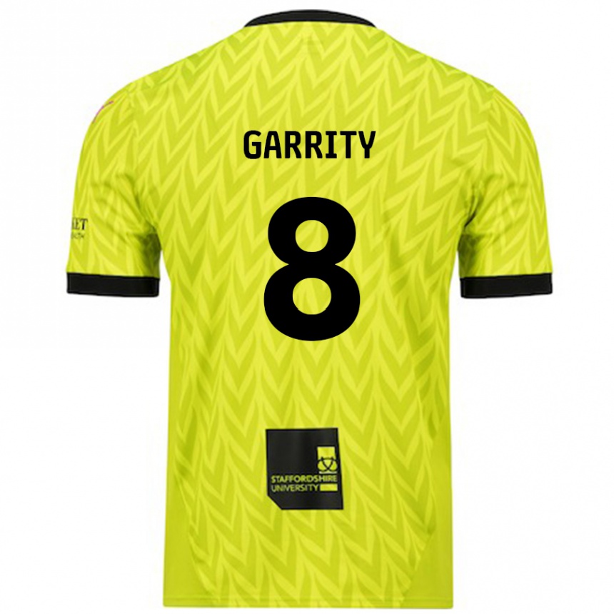 Niño Fútbol Camiseta Ben Garrity #8 Verde Fluorescente 2ª Equipación 2024/25