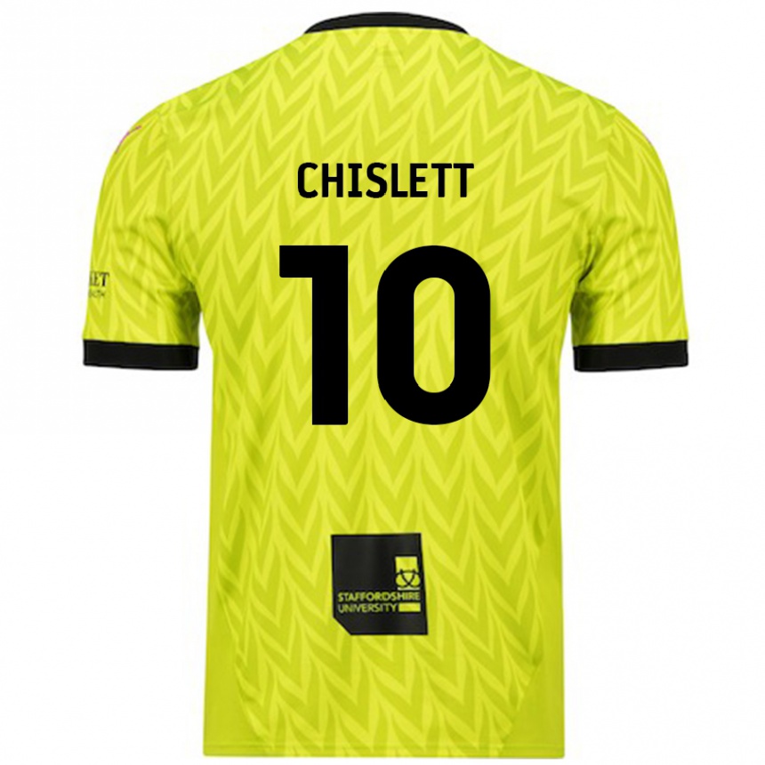 Niño Fútbol Camiseta Ethan Chislett #10 Verde Fluorescente 2ª Equipación 2024/25