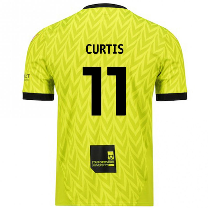 Niño Fútbol Camiseta Ronan Curtis #11 Verde Fluorescente 2ª Equipación 2024/25