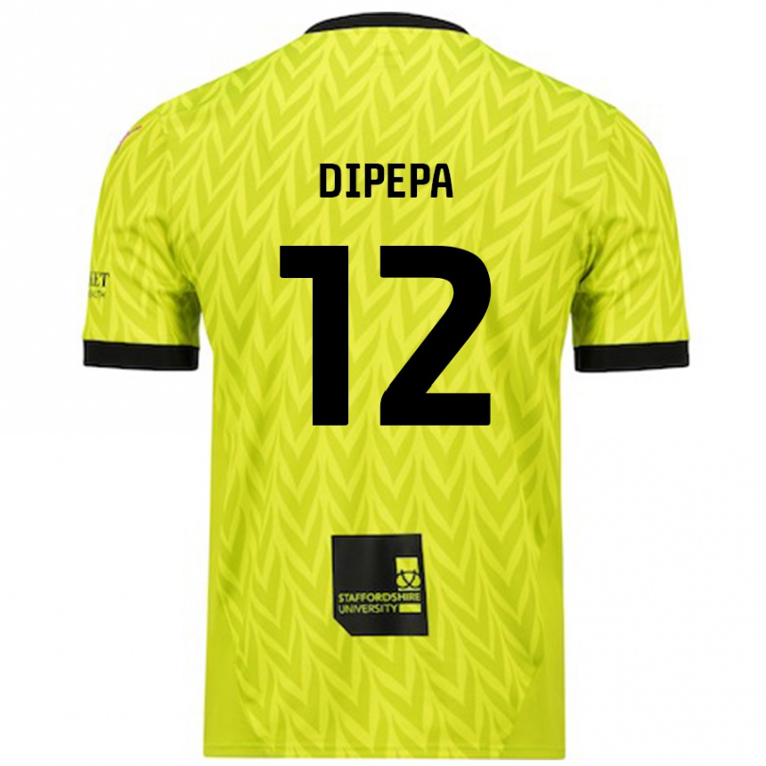 Niño Fútbol Camiseta Baylee Dipepa #12 Verde Fluorescente 2ª Equipación 2024/25