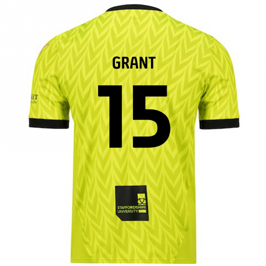 Niño Fútbol Camiseta Conor Grant #15 Verde Fluorescente 2ª Equipación 2024/25