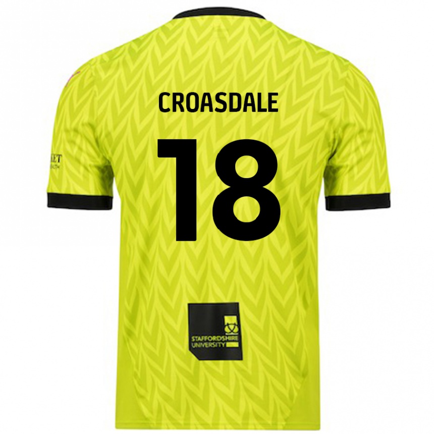 Niño Fútbol Camiseta Ryan Croasdale #18 Verde Fluorescente 2ª Equipación 2024/25