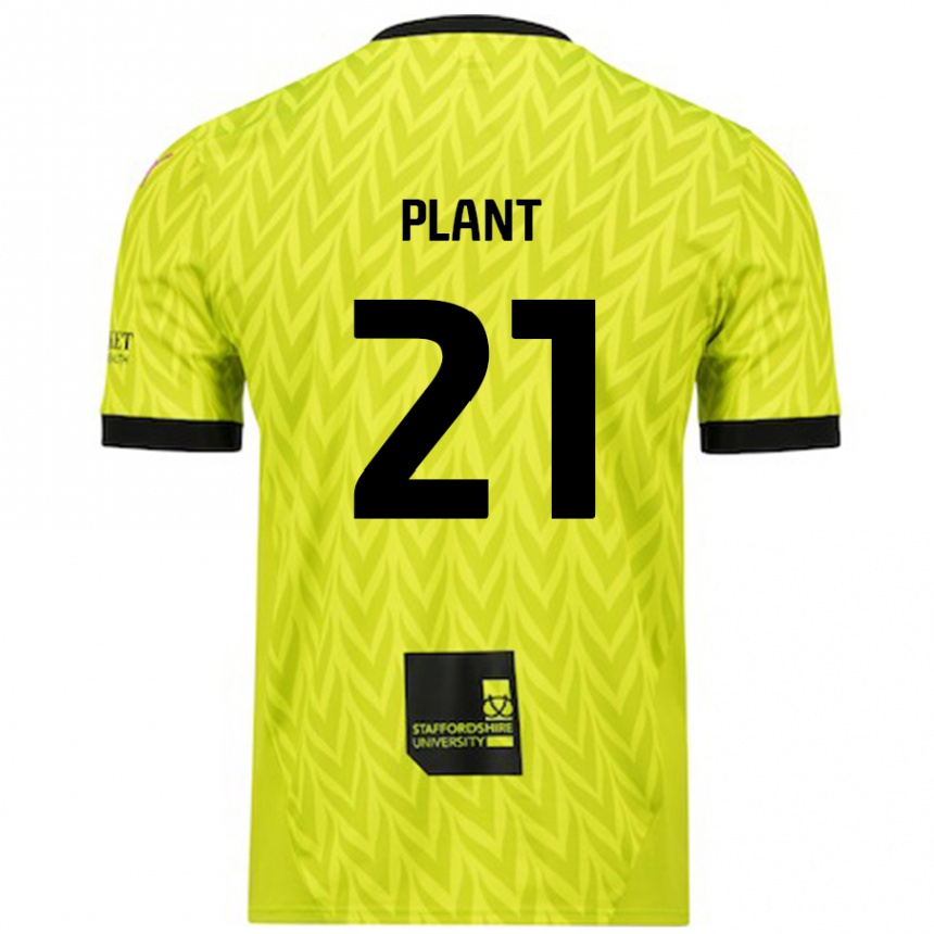 Niño Fútbol Camiseta James Plant #21 Verde Fluorescente 2ª Equipación 2024/25