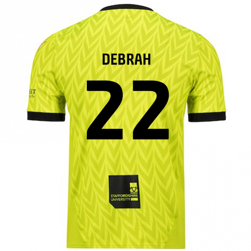 Niño Fútbol Camiseta Jesse Debrah #22 Verde Fluorescente 2ª Equipación 2024/25