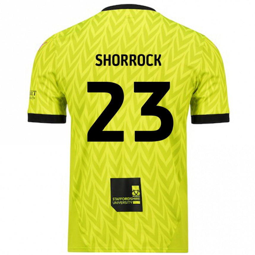 Niño Fútbol Camiseta Jack Shorrock #23 Verde Fluorescente 2ª Equipación 2024/25