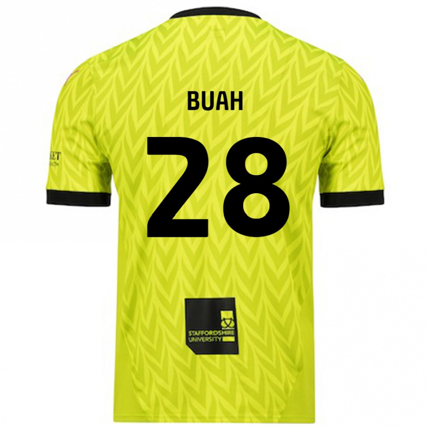 Niño Fútbol Camiseta Andrew Buah #28 Verde Fluorescente 2ª Equipación 2024/25