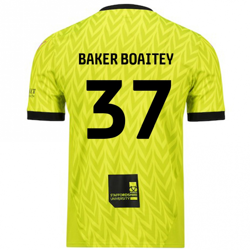 Niño Fútbol Camiseta Benicio Baker-Boaitey #37 Verde Fluorescente 2ª Equipación 2024/25