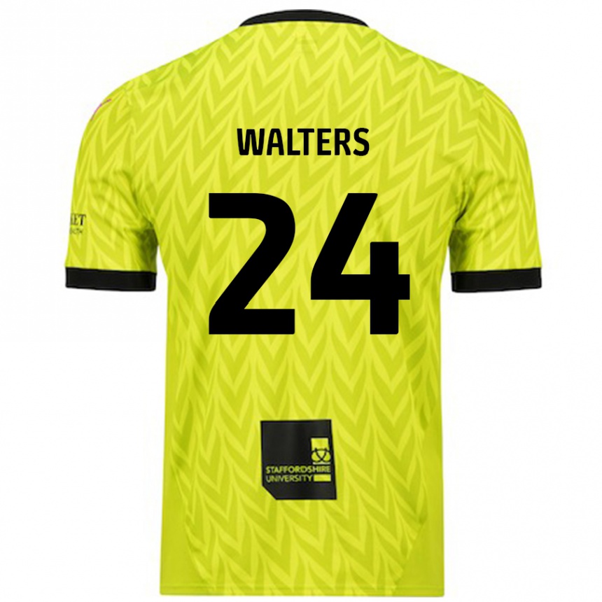 Niño Fútbol Camiseta Rhys Walters #24 Verde Fluorescente 2ª Equipación 2024/25