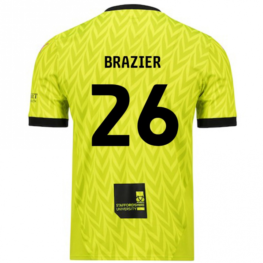 Niño Fútbol Camiseta Liam Brazier #26 Verde Fluorescente 2ª Equipación 2024/25