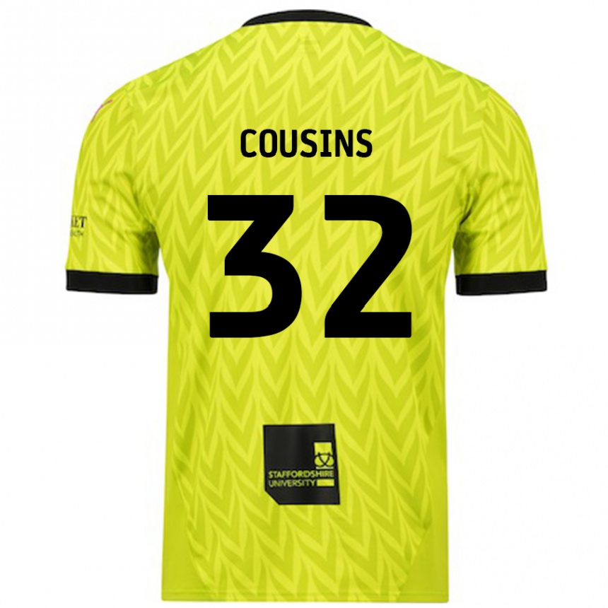 Niño Fútbol Camiseta Logan Cousins #32 Verde Fluorescente 2ª Equipación 2024/25