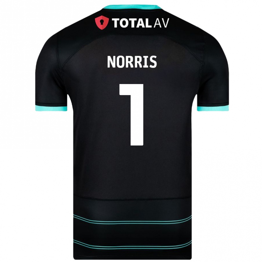 Niño Fútbol Camiseta Will Norris #1 Negro 2ª Equipación 2024/25