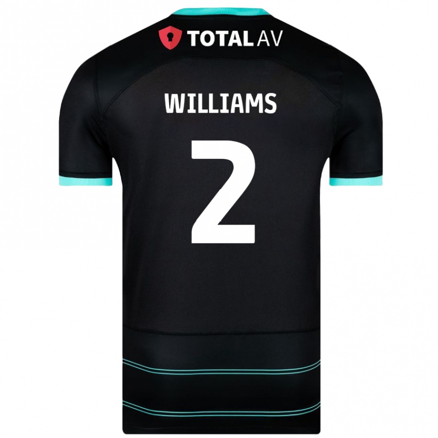 Niño Fútbol Camiseta Jordan Williams #2 Negro 2ª Equipación 2024/25