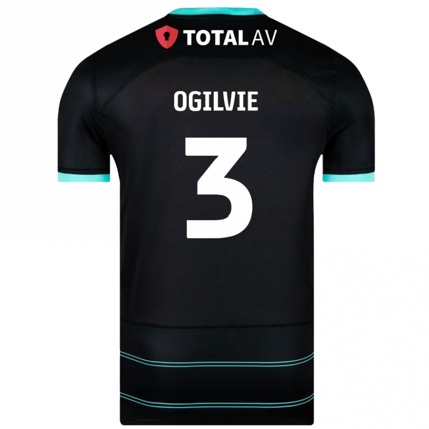 Niño Fútbol Camiseta Connor Ogilvie #3 Negro 2ª Equipación 2024/25