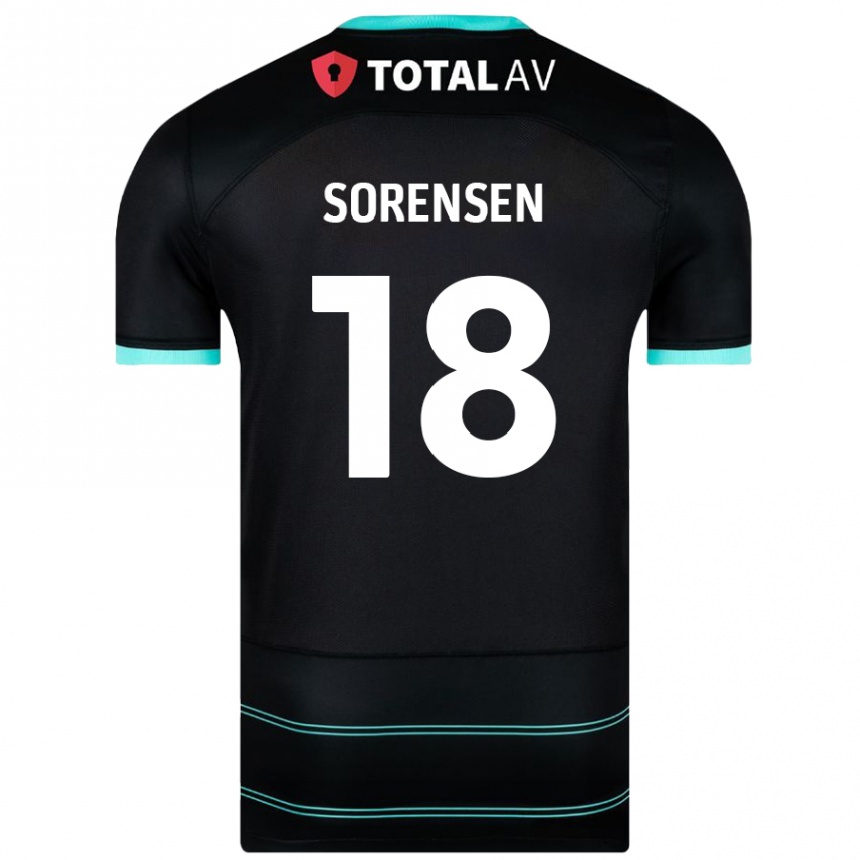 Niño Fútbol Camiseta Elias Sørensen #18 Negro 2ª Equipación 2024/25