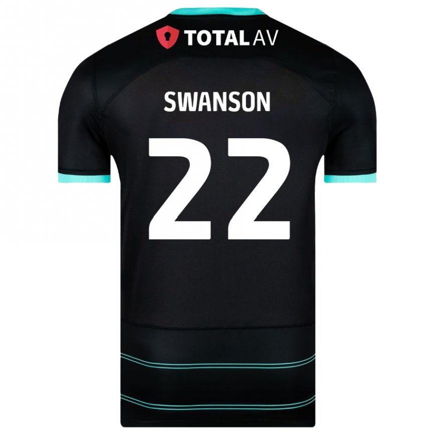 Niño Fútbol Camiseta Zak Swanson #22 Negro 2ª Equipación 2024/25