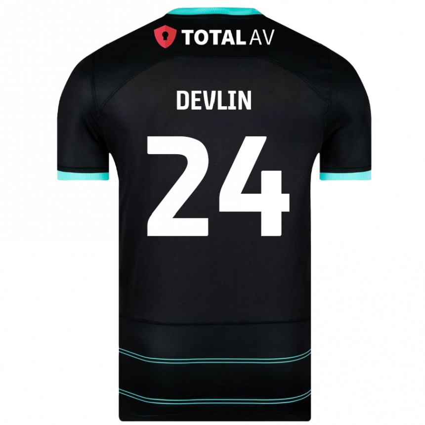 Niño Fútbol Camiseta Terry Devlin #24 Negro 2ª Equipación 2024/25