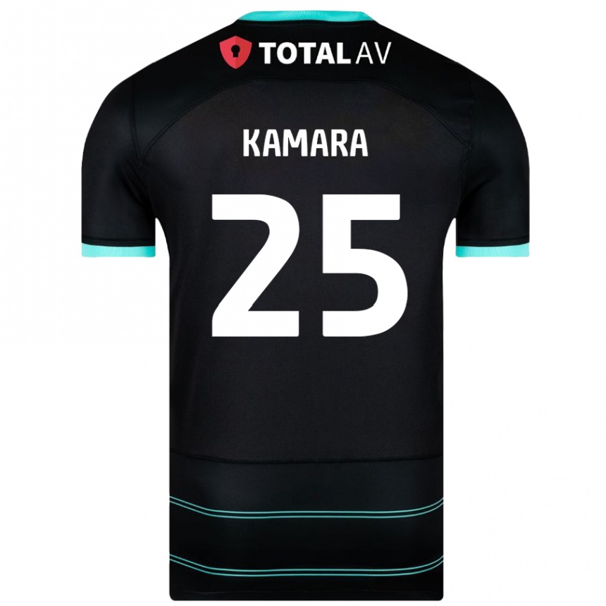 Niño Fútbol Camiseta Abdoulaye Kamara #25 Negro 2ª Equipación 2024/25