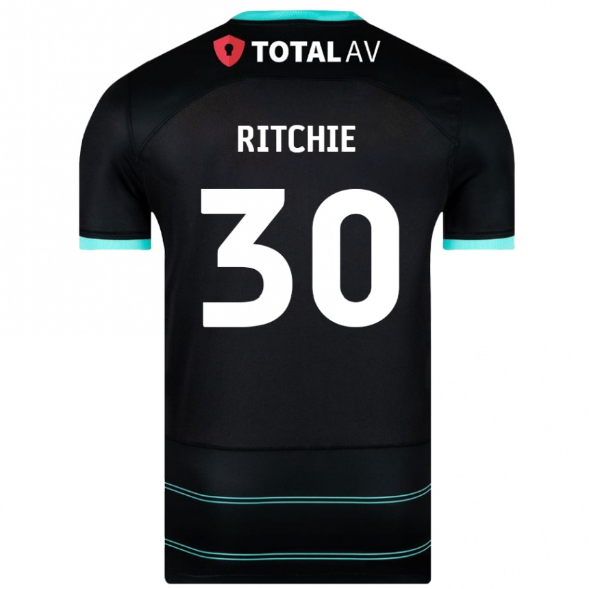 Niño Fútbol Camiseta Matt Ritchie #30 Negro 2ª Equipación 2024/25