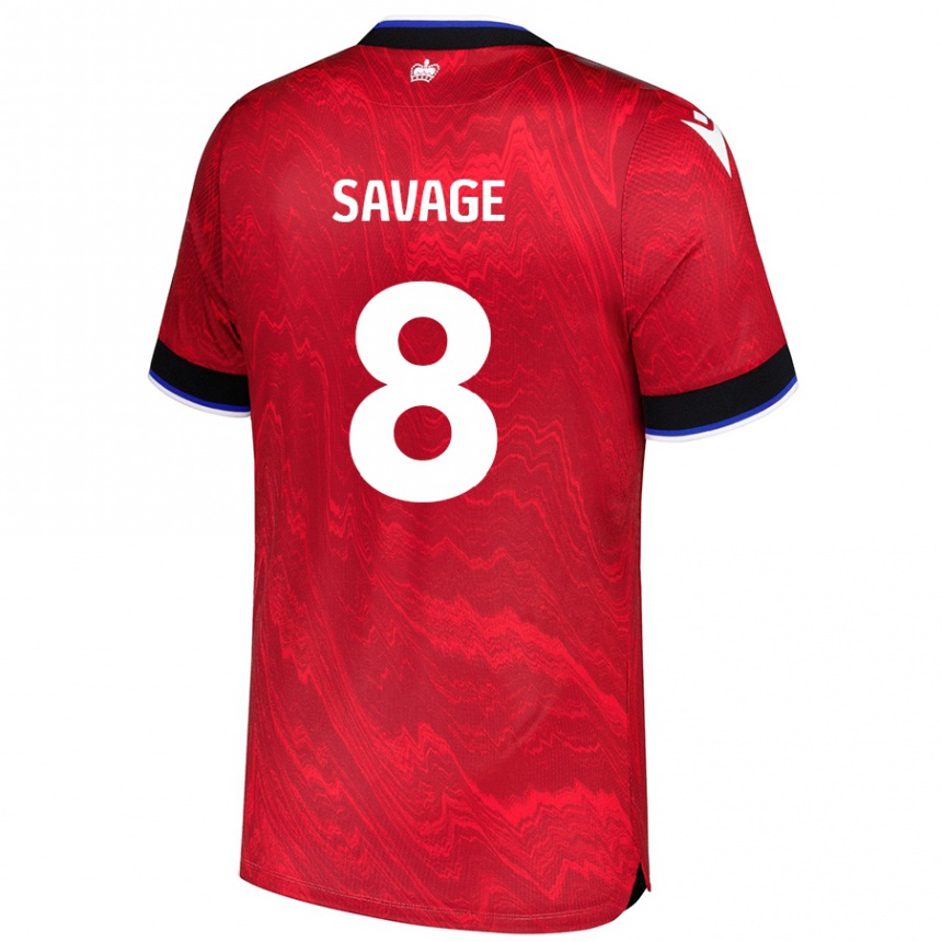 Niño Fútbol Camiseta Charlie Savage #8 Rojo Negro 2ª Equipación 2024/25