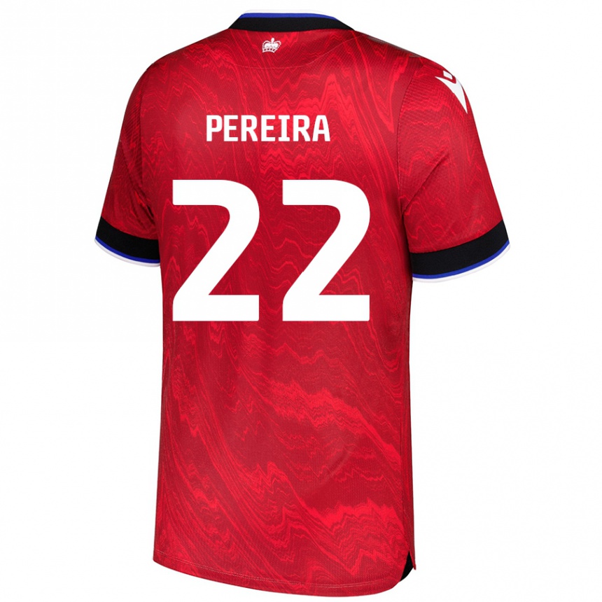 Niño Fútbol Camiseta Joel Pereira #22 Rojo Negro 2ª Equipación 2024/25