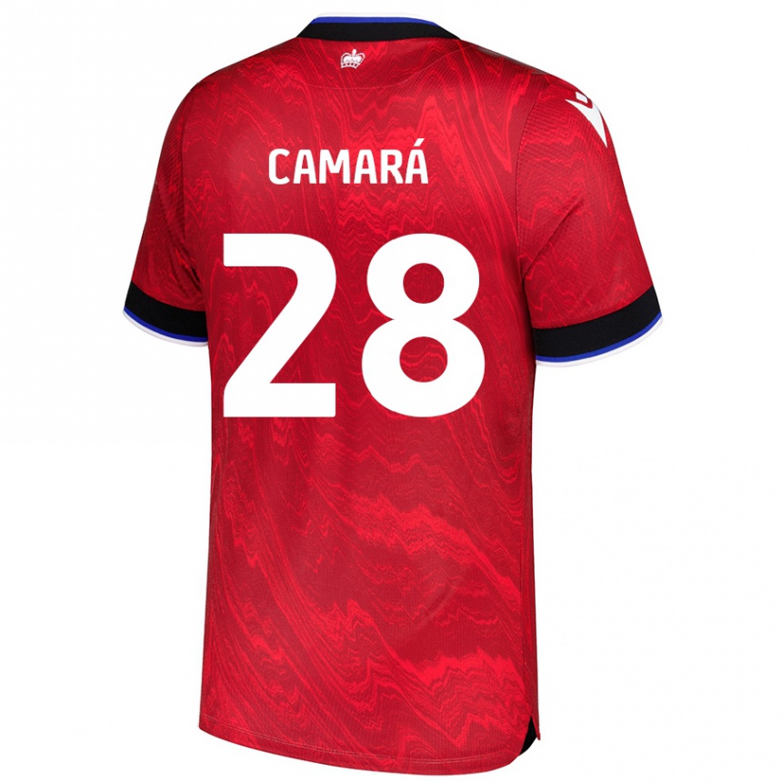 Niño Fútbol Camiseta Mamadi Camará #28 Rojo Negro 2ª Equipación 2024/25