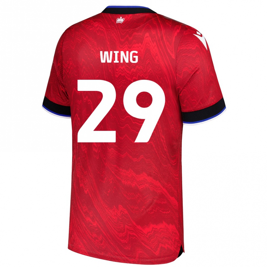 Niño Fútbol Camiseta Lewis Wing #29 Rojo Negro 2ª Equipación 2024/25