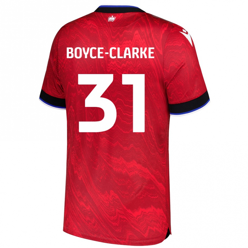 Niño Fútbol Camiseta Coniah Boyce-Clarke #31 Rojo Negro 2ª Equipación 2024/25