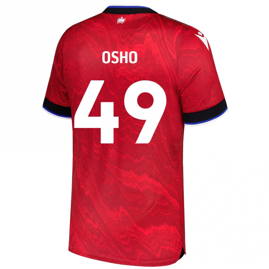 Niño Fútbol Camiseta Emmanuel Osho #49 Rojo Negro 2ª Equipación 2024/25