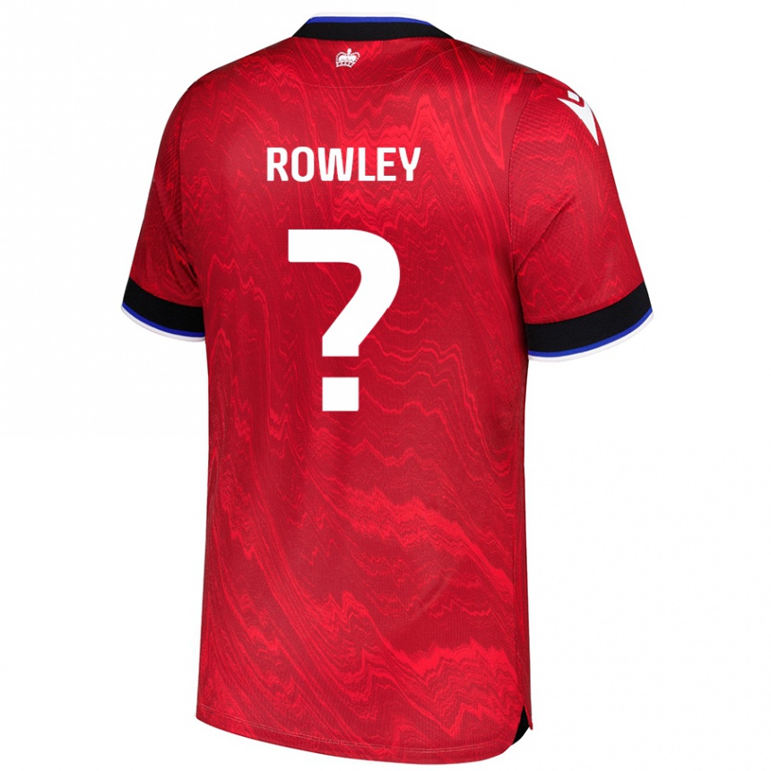 Niño Fútbol Camiseta Matt Rowley #0 Rojo Negro 2ª Equipación 2024/25