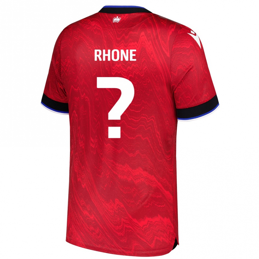 Niño Fútbol Camiseta Harrison Rhone #0 Rojo Negro 2ª Equipación 2024/25