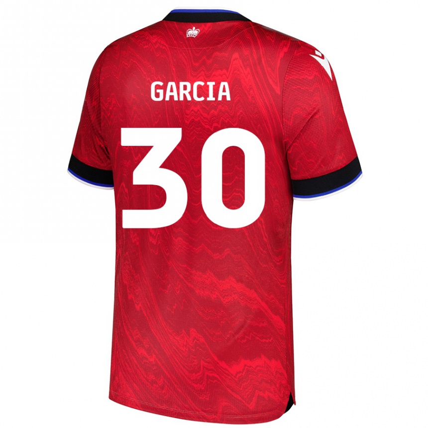 Niño Fútbol Camiseta Andre Garcia #30 Rojo Negro 2ª Equipación 2024/25