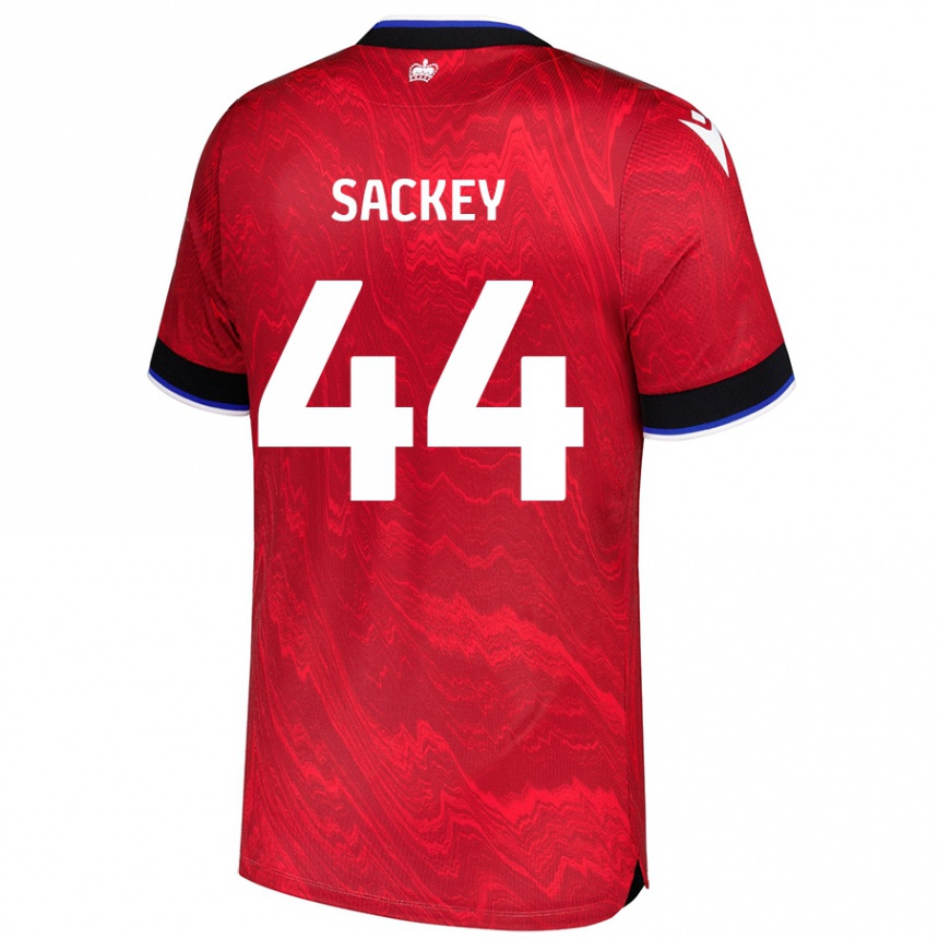 Niño Fútbol Camiseta Tyler Sackey #44 Rojo Negro 2ª Equipación 2024/25