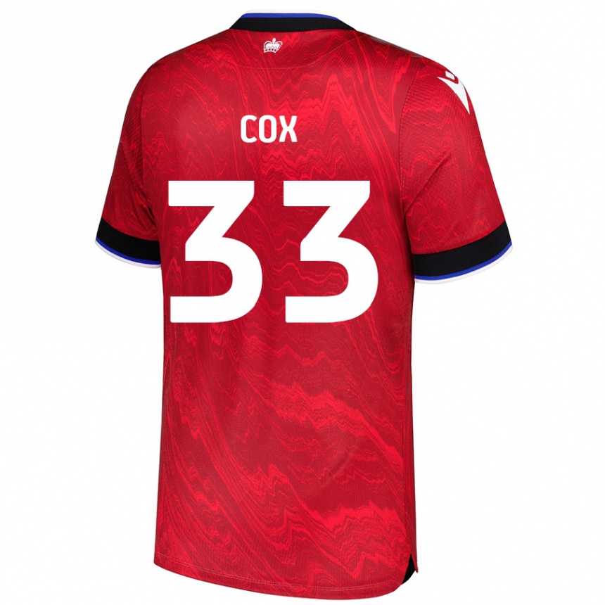 Niño Fútbol Camiseta Bella Cox #33 Rojo Negro 2ª Equipación 2024/25