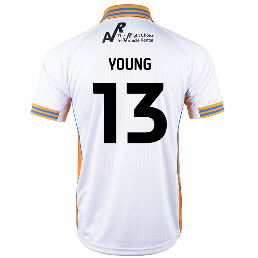 Niño Fútbol Camiseta Joe Young #13 Blanco 2ª Equipación 2024/25