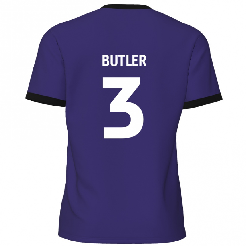 Niño Fútbol Camiseta Dan Butler #3 Púrpura 2ª Equipación 2024/25