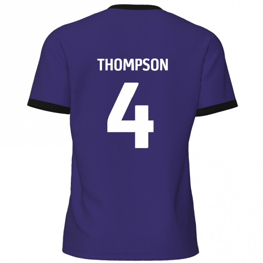 Niño Fútbol Camiseta Nathan Thompson #4 Púrpura 2ª Equipación 2024/25