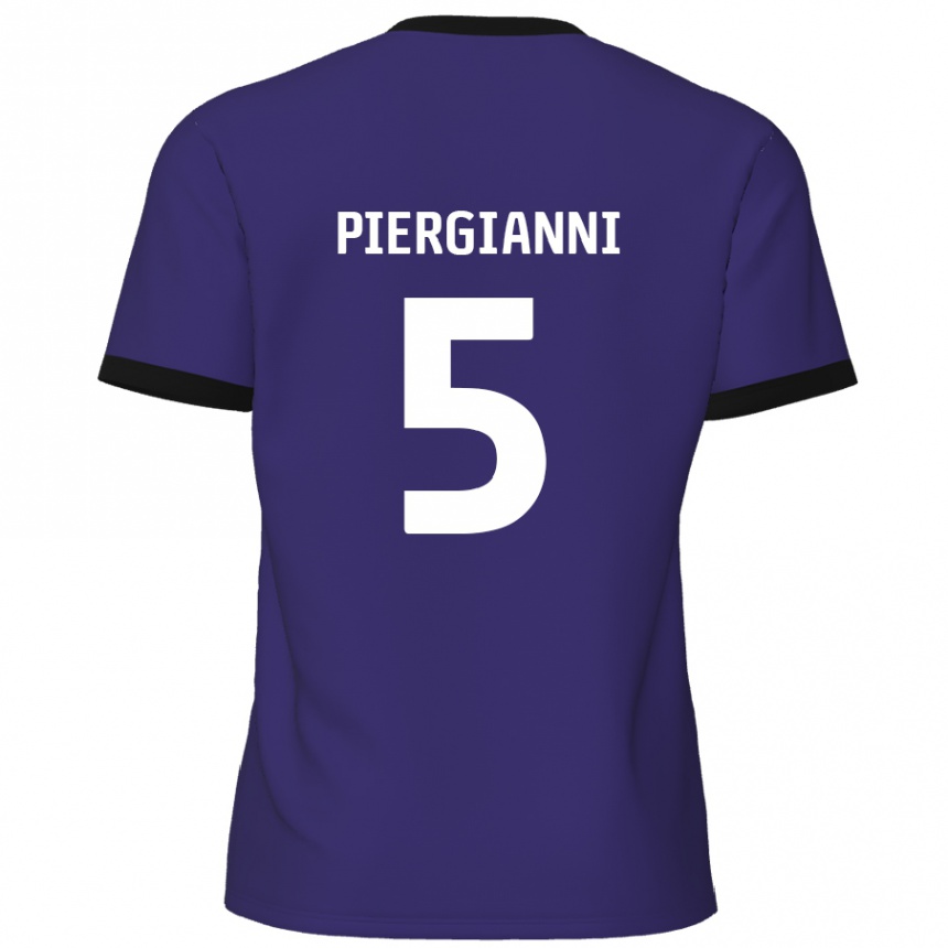 Niño Fútbol Camiseta Carl Piergianni #5 Púrpura 2ª Equipación 2024/25