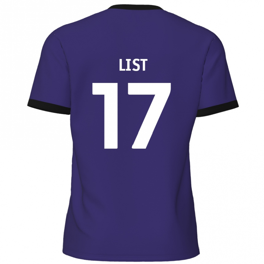 Niño Fútbol Camiseta Elliott List #17 Púrpura 2ª Equipación 2024/25