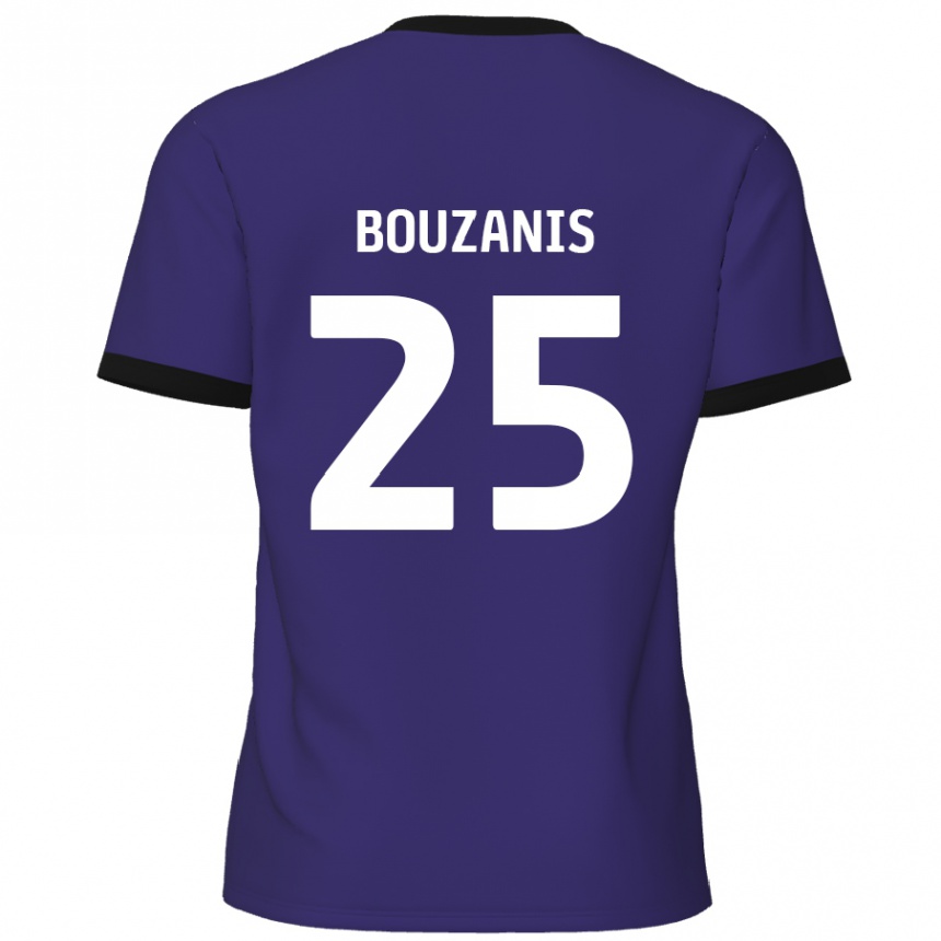 Niño Fútbol Camiseta Dean Bouzanis #25 Púrpura 2ª Equipación 2024/25